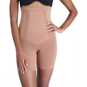NWT Spanx High-Waisted Mid-Thigh Shorts S/P Nude Body Shaper